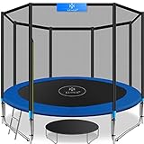 KESSER® - Trampolin Ø 244 cm | TÜV SÜD GS Zertifiziert | Komplettset mit Sicherheitsnetz, Leiter, Randabdeckung & Zubehör | Kindertrampolin Gartentrampolin Belastbarkeit 150 kg