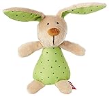 SIGIKID 41169 Rassel Hase Red Stars Mädchen und Jungen Babyspielzeug empfohlen ab Geburt grün