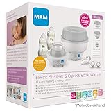 MAM 6in1 Sterilisator und Express Babykosterwärmer, Flaschenwärmer inkl. 2x MAM Easy Start Anti-Colic Flaschen (160 ml), 2x MAM Start Schnuller und 1 Zange